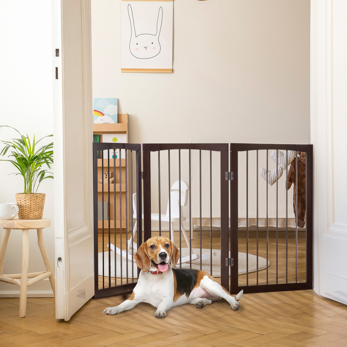 Freestanding Wooden Folding Pet Gate for Small Dogs | Petmelle