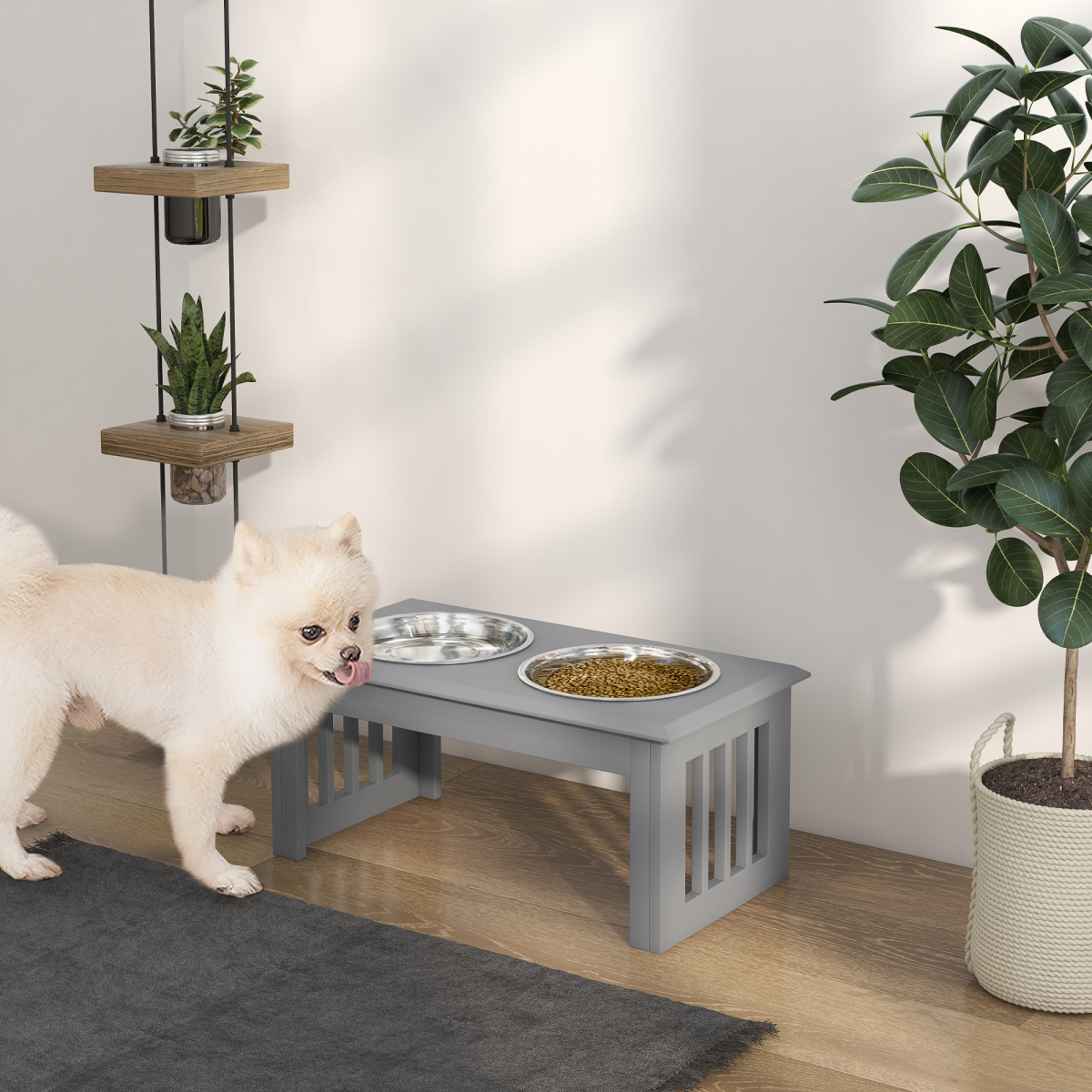 Raised Stainless Steel Pet Feeder for Dogs & Cats