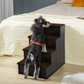 4-Step Wooden Pet Stairs with Plush Cushions