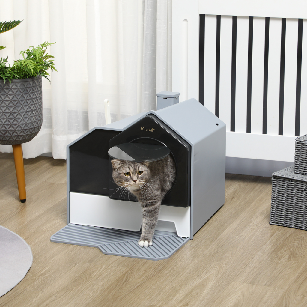 Hooded Cat Litter Tray with Drawer, Handle & Scoop