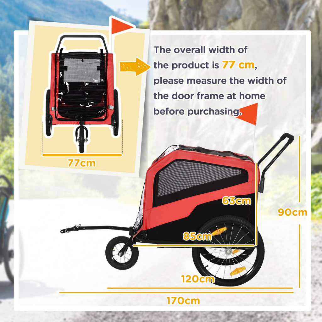 2-in-1 Dog Bike Trailer & Stroller for Large Dogs | Petmelle