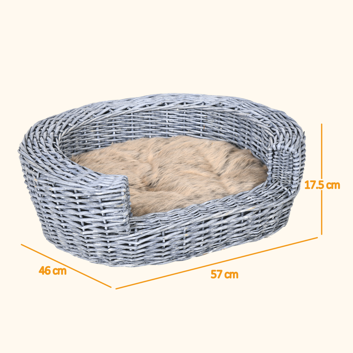 Elevated Wicker Pet Sofa Bed for Dogs & Cats