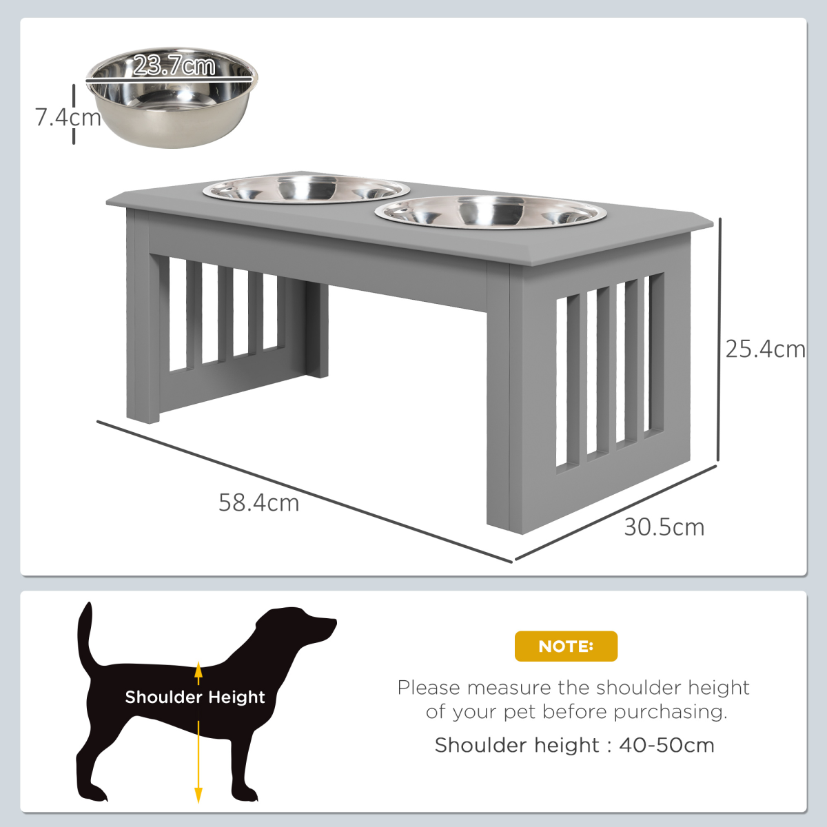Raised Stainless Steel Pet Feeder for Dogs & Cats