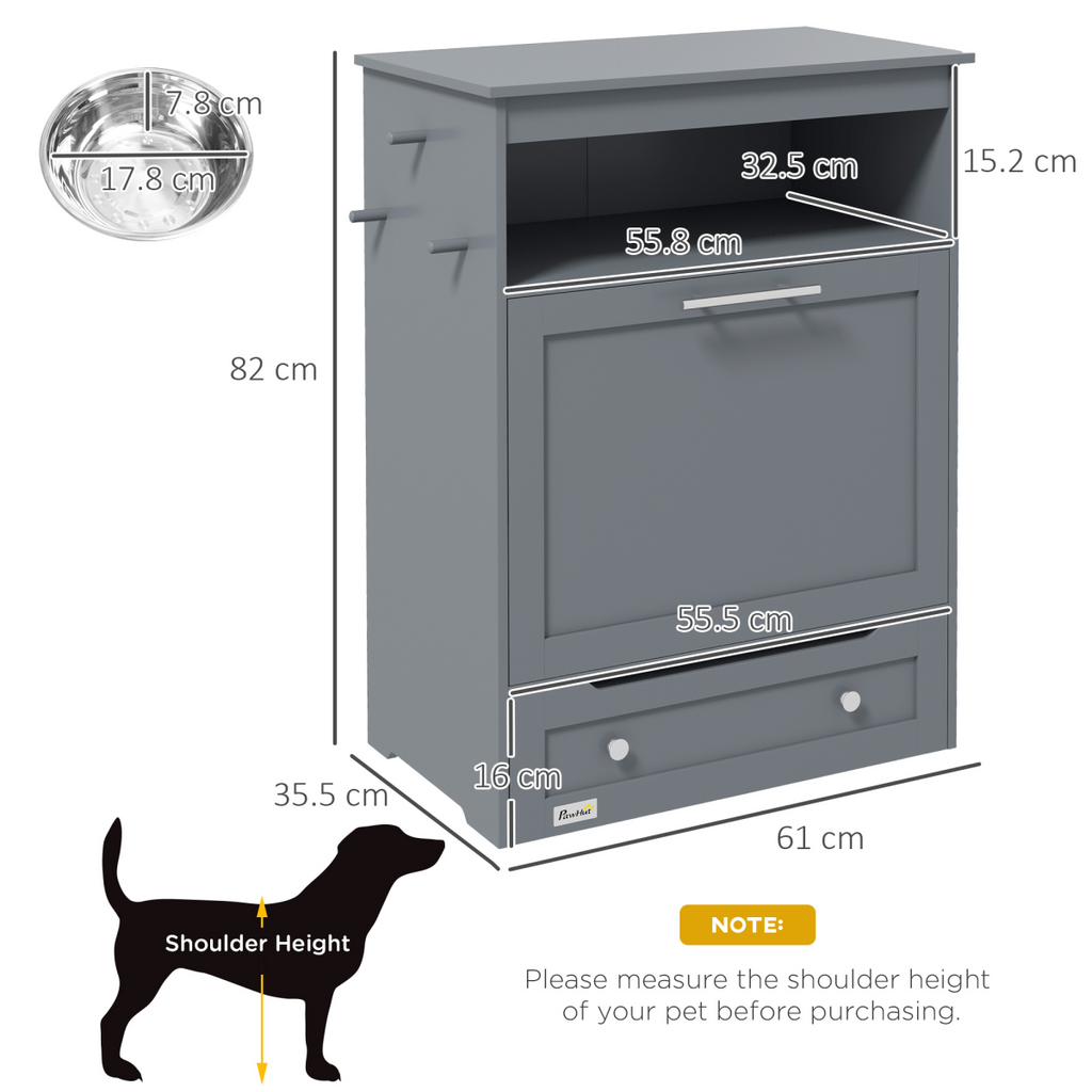Dog & Cat Feeding Station with Food Storage Cabinet | Petmelle