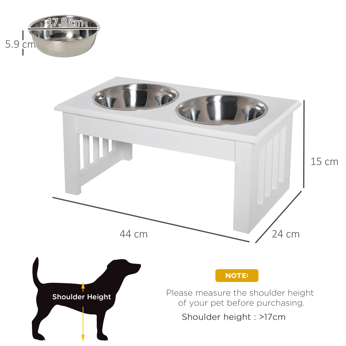 Elevated Stainless Steel Dog & Cat Feeding Bowls