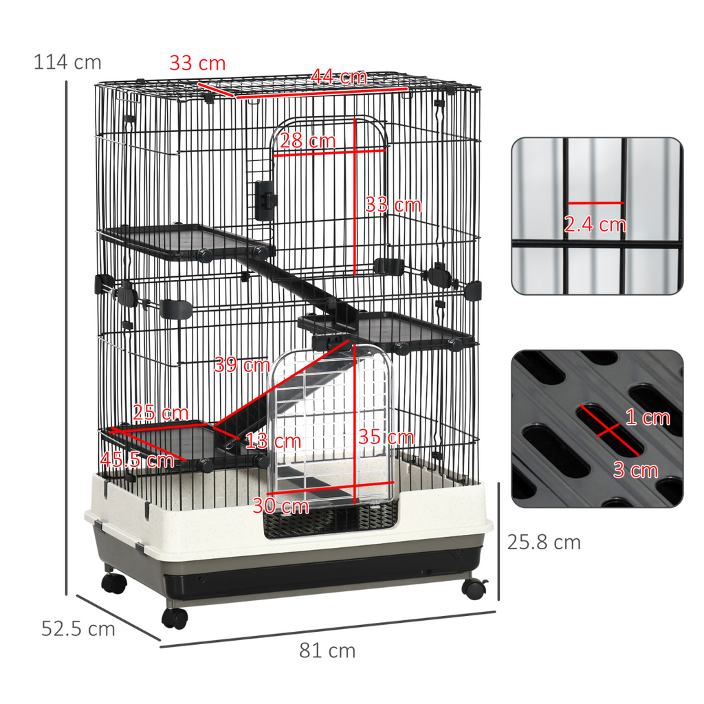 3-Tier Rabbit, Ferret & Chinchilla Cage with Ramp