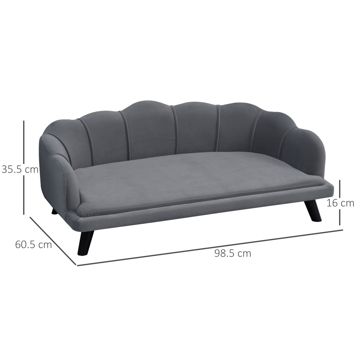 Grey Dog Sofa Bed for Medium & Large Dogs | Petmelle