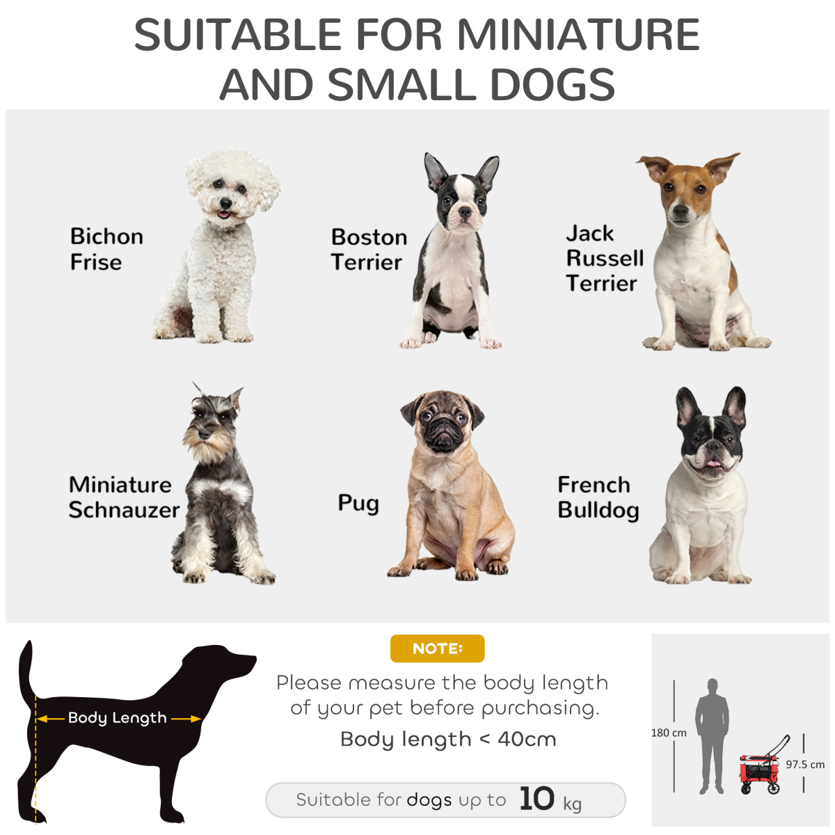 Foldable Pet Stroller with Detachable Carrier – Red