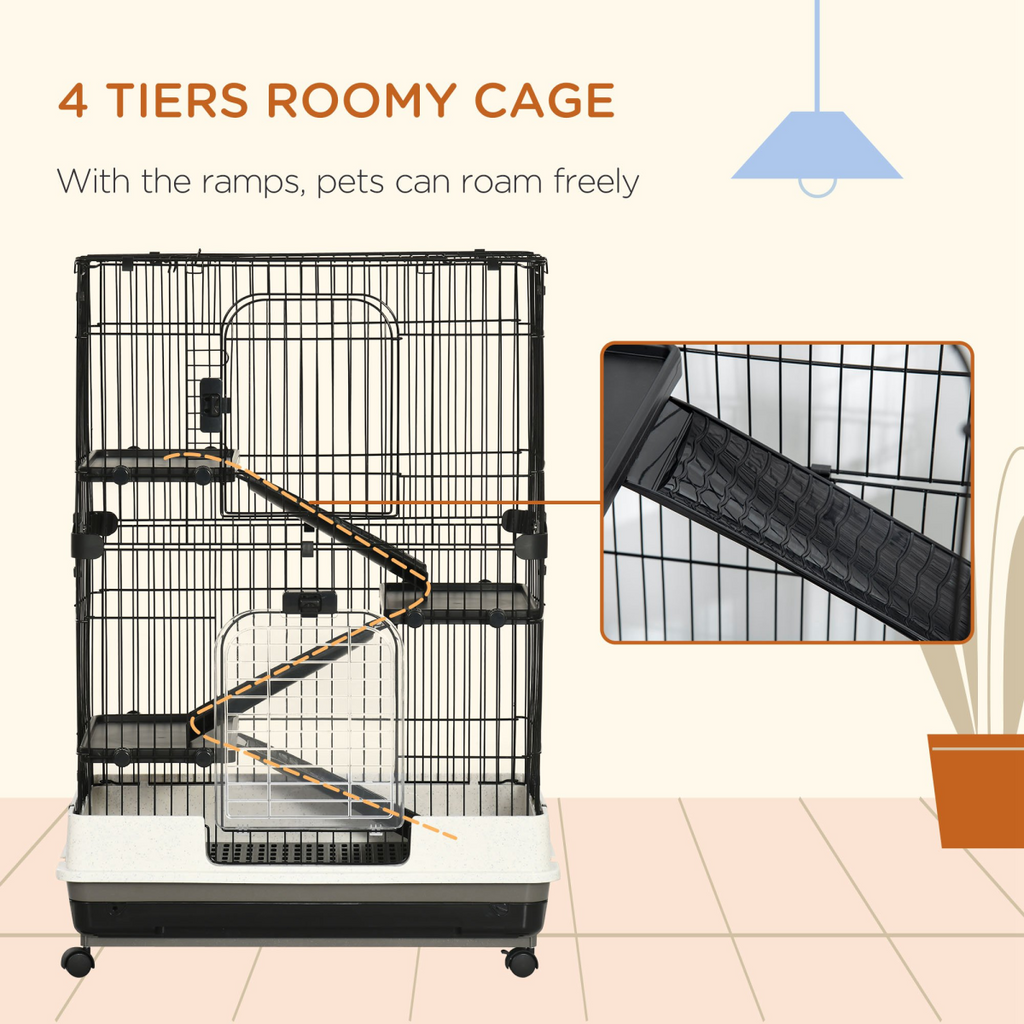 3-Tier Rabbit, Ferret & Chinchilla Cage with Ramp