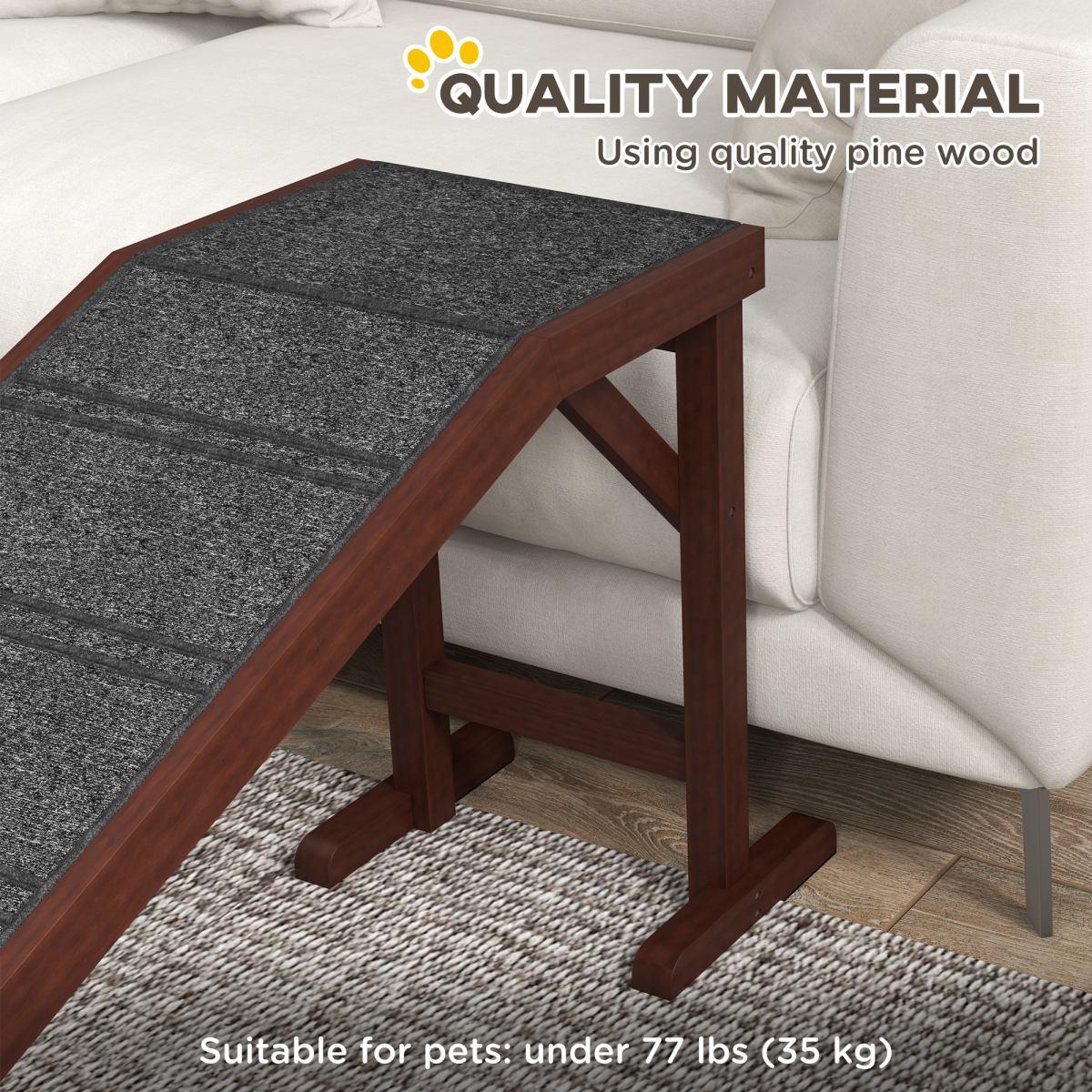 Non-Slip Dog & Cat Ramp for Beds and Sofas | Petmelle