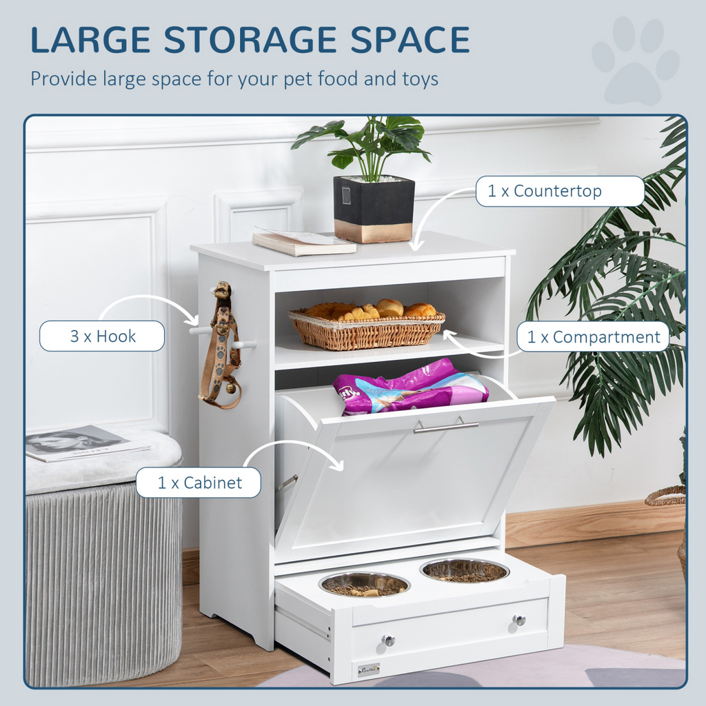 Pet Feeding Station & Food Storage Cabinet