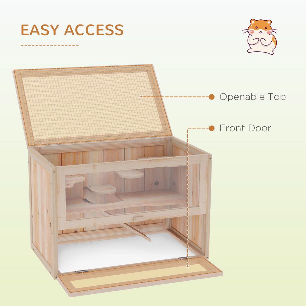 2-Level Wooden Hamster Cage & Small Pet Hutch