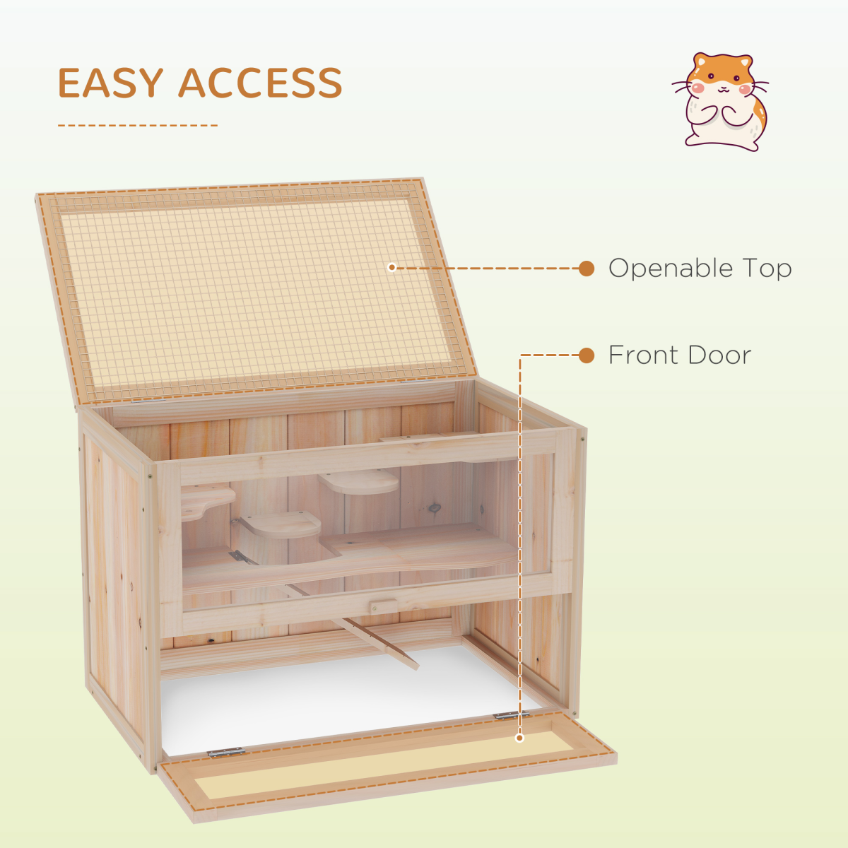 2-Level Wooden Hamster Cage & Small Pet Hutch