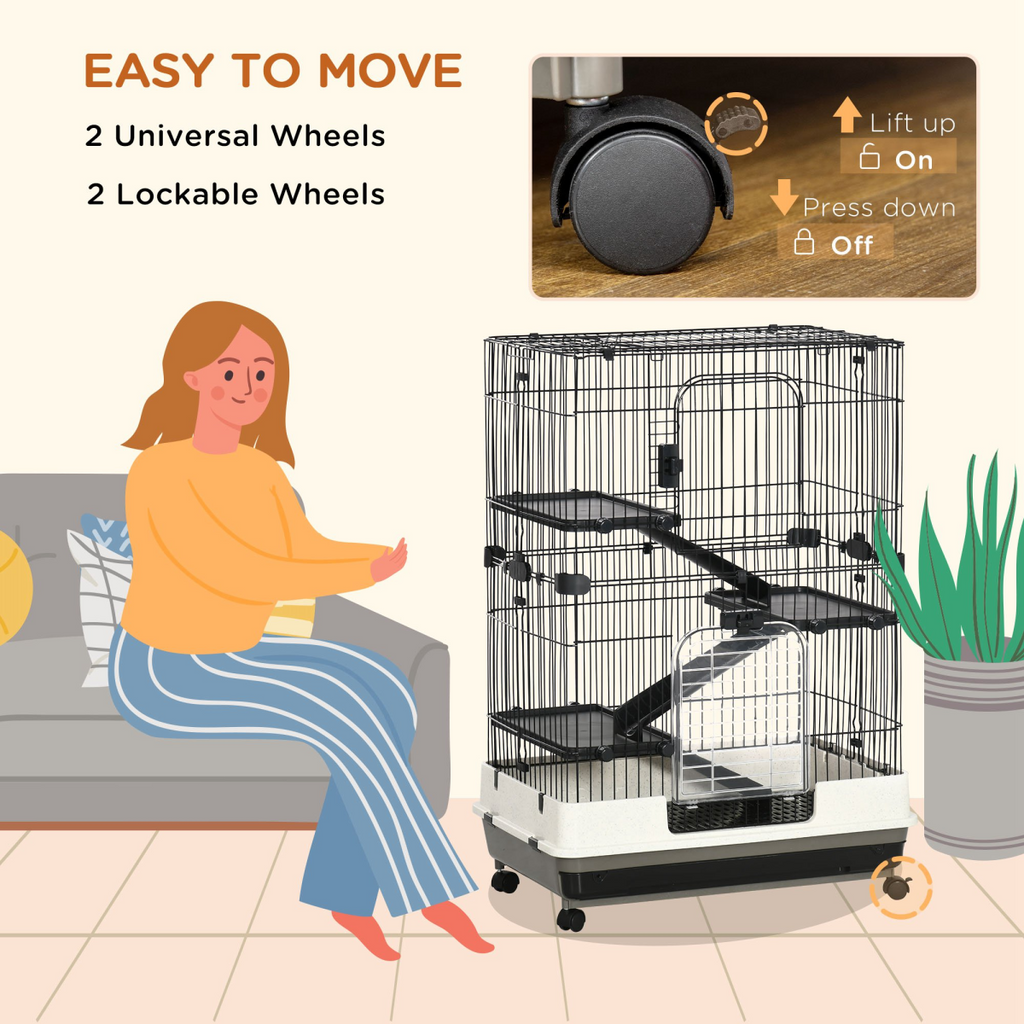 3-Tier Rabbit, Ferret & Chinchilla Cage with Ramp