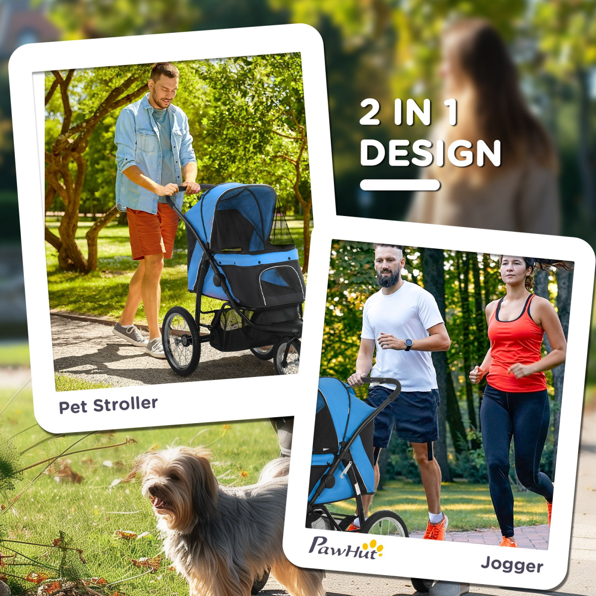 3-Wheel Foldable Pet Stroller for Dogs & Cats | Petmelle