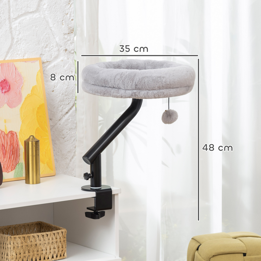 360° Rotating Desk Cat Bed & Adjustable Hammock