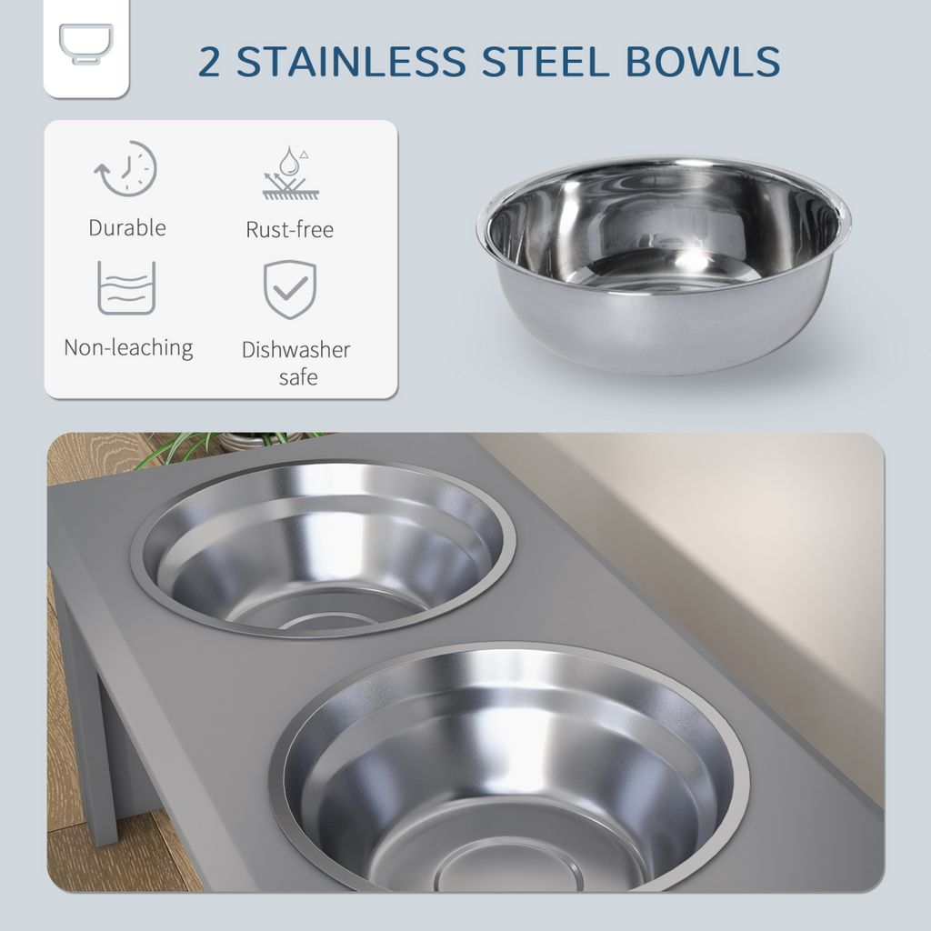 Raised Stainless Steel Pet Feeder for Dogs & Cats
