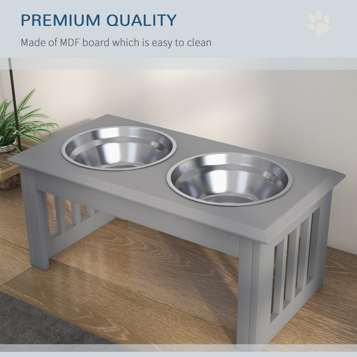 Raised Stainless Steel Pet Feeder for Dogs & Cats