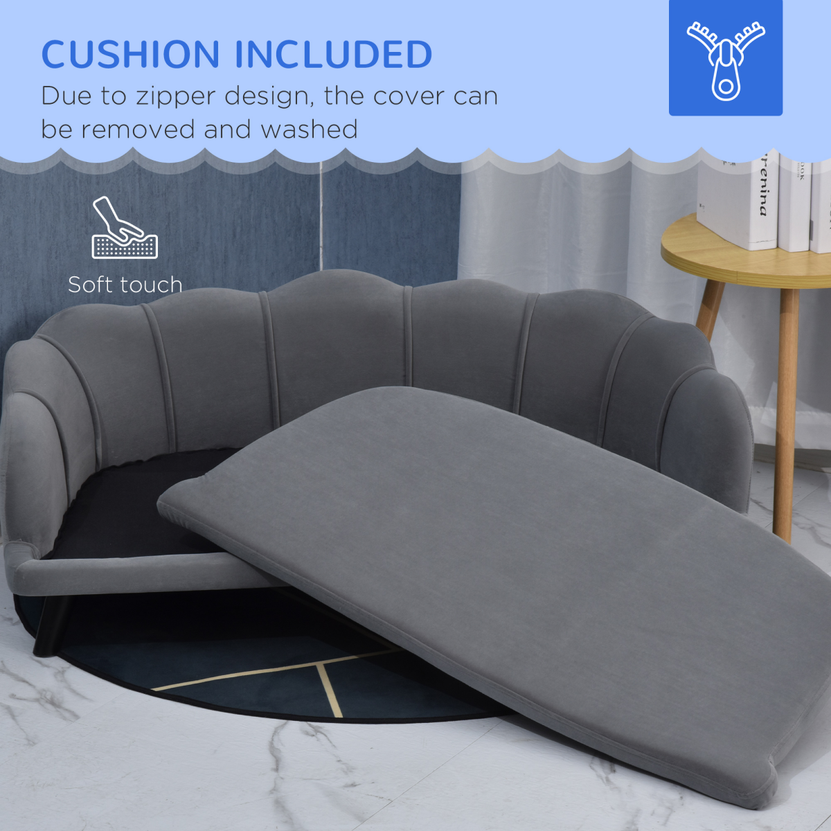 Grey Dog Sofa Bed for Medium & Large Dogs | Petmelle