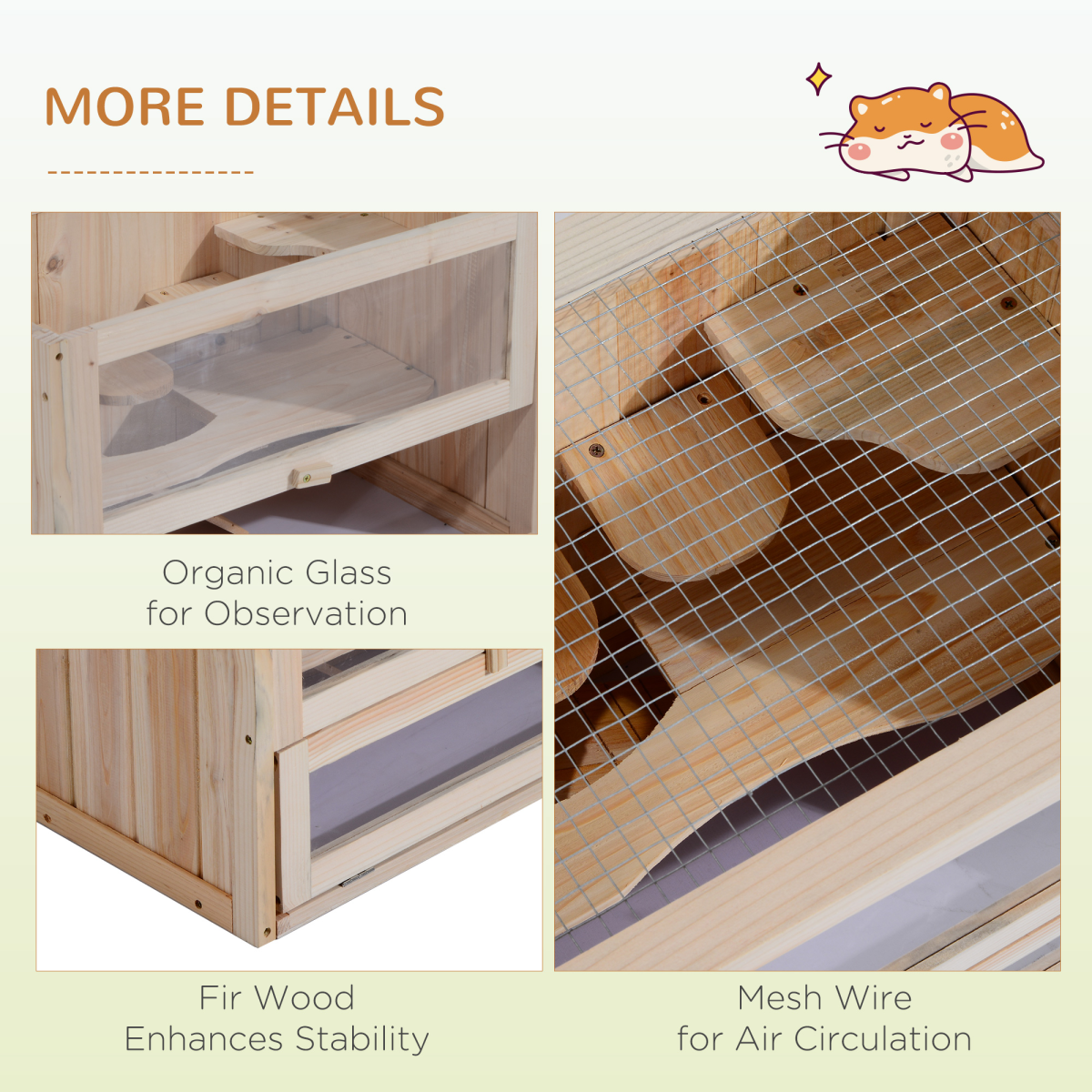2-Level Wooden Hamster Cage & Small Pet Hutch