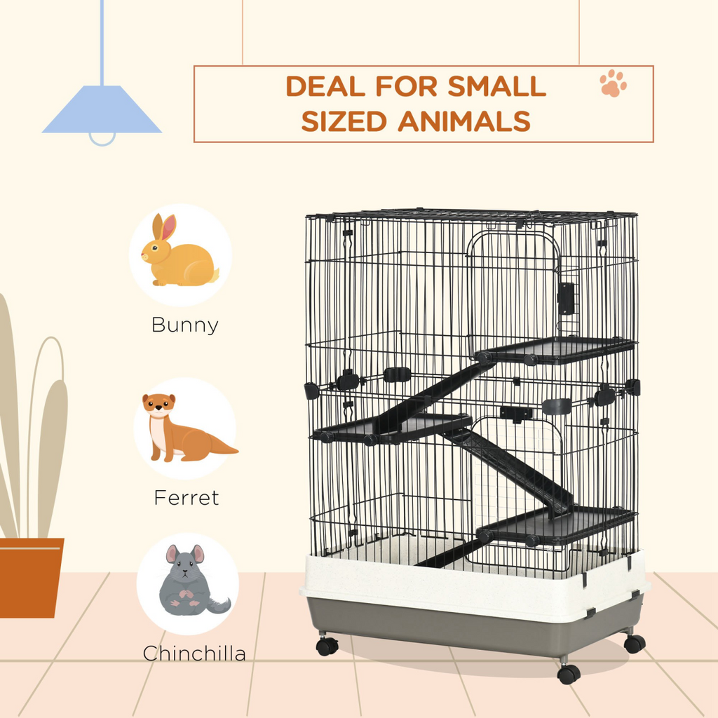 3-Tier Rabbit, Ferret & Chinchilla Cage with Ramp