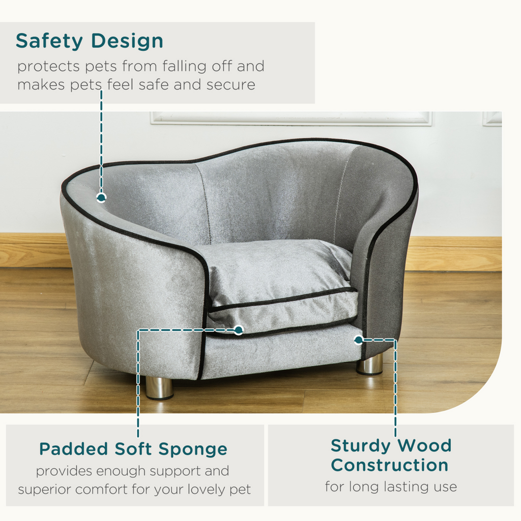 Modern Dog Sofa Bed with Removable Cushion & Storage Pocket