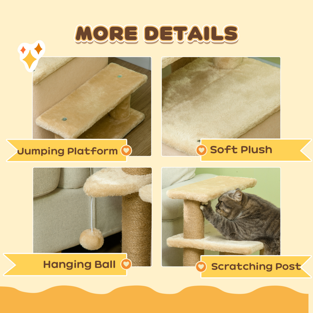 4-Step Pet Stairs for Beds with Removable Cover