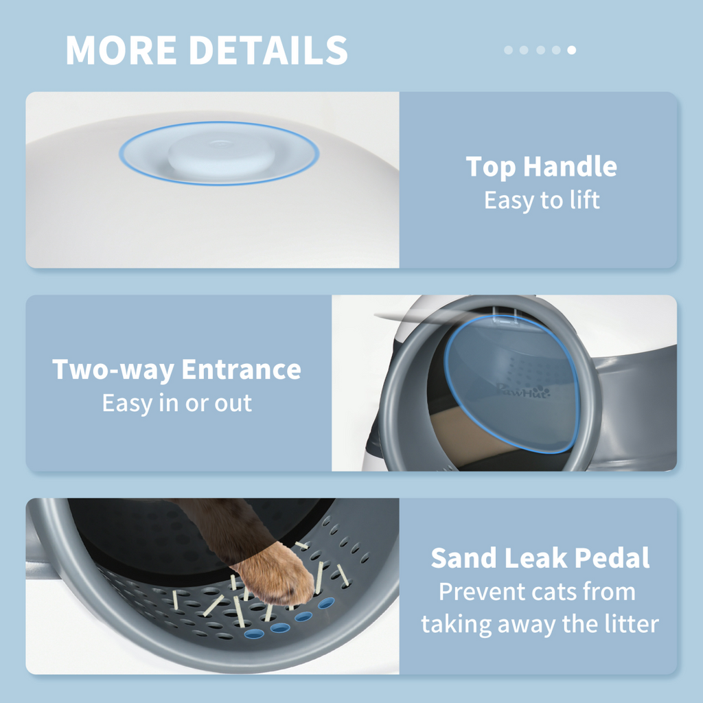 High-Sided Hooded Cat Litter Box with Scoop & Deodorising Filter