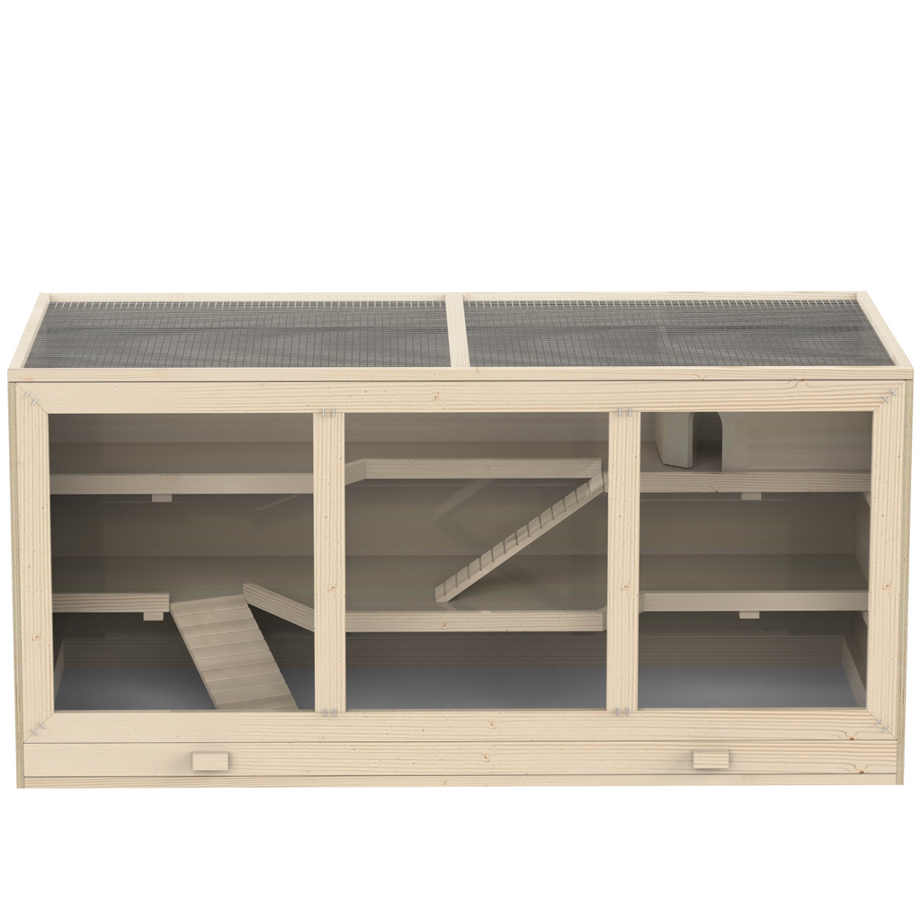 Wooden Hamster & Rodent Exercise Hutch with Play Area