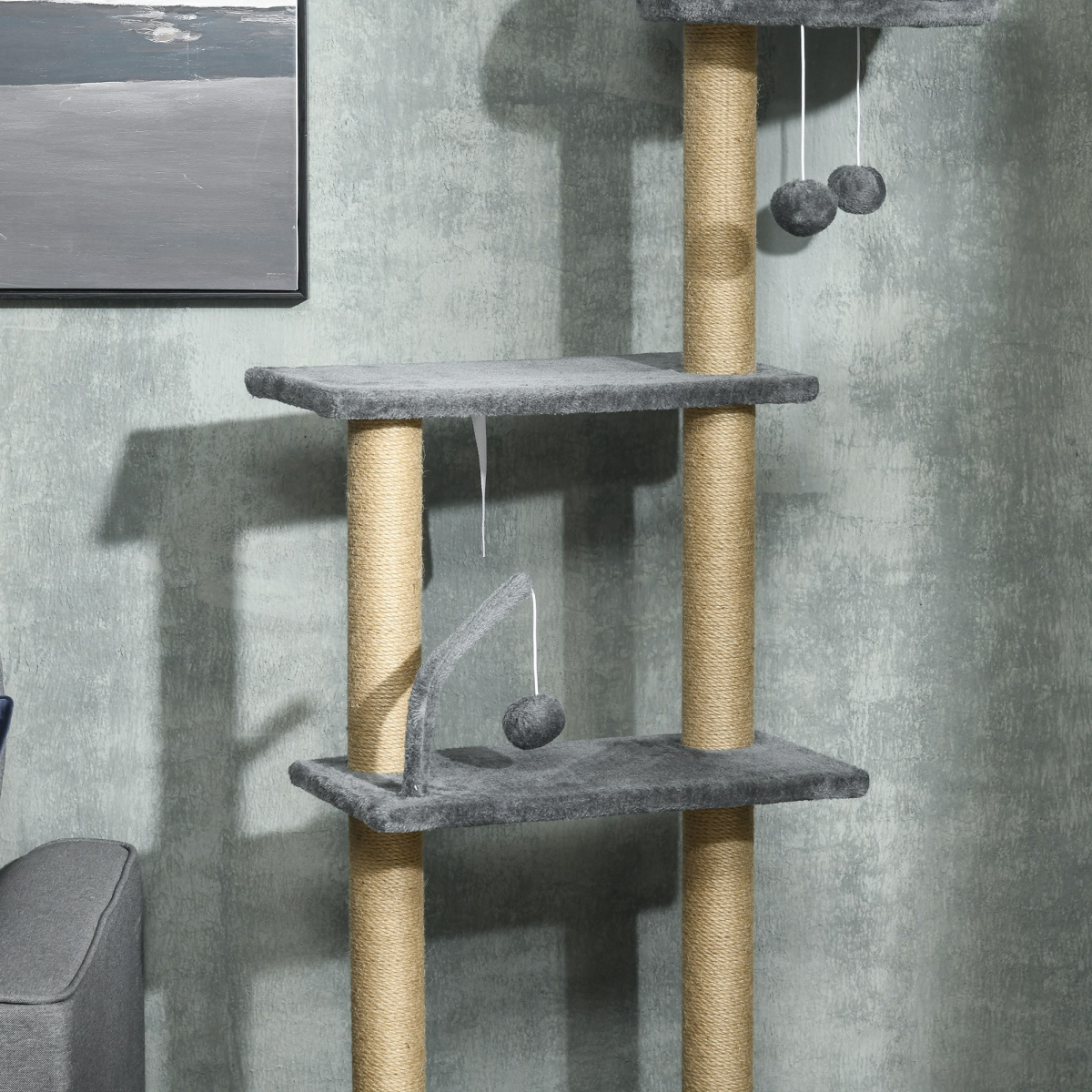 6-Tier Floor-to-Ceiling Cat Tree with Hammock | Petmelle
