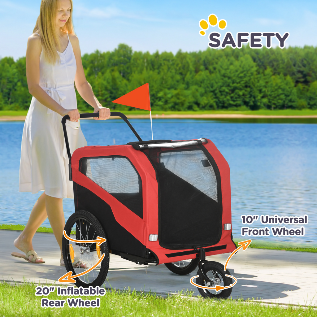 2-in-1 Dog Bike Trailer & Stroller for Large Dogs | Petmelle
