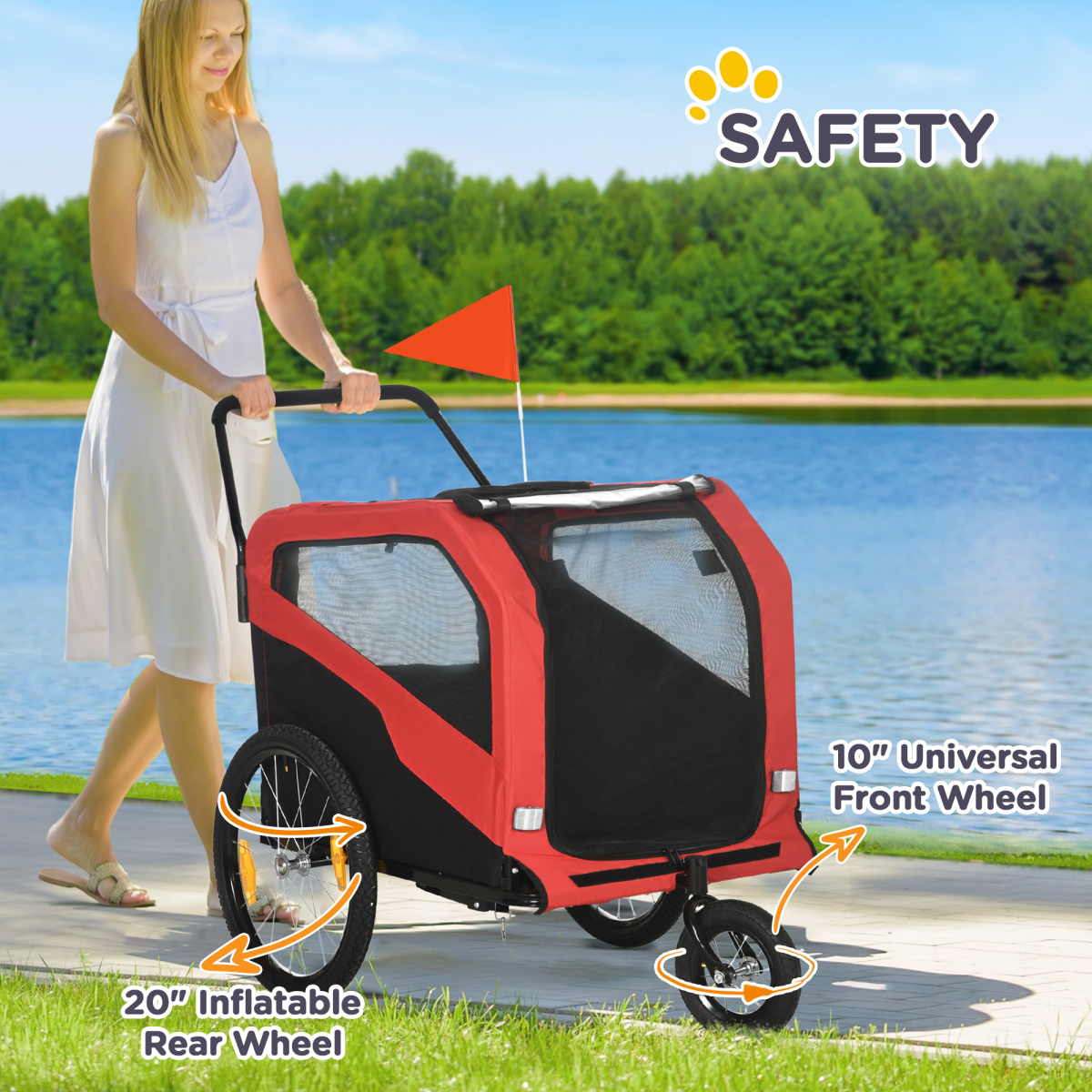 2-in-1 Dog Bike Trailer & Stroller for Large Dogs | Petmelle