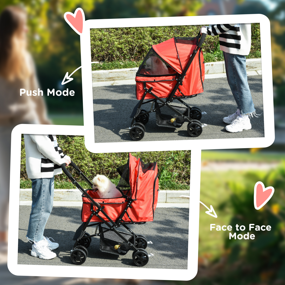 Foldable Dog & Cat Stroller with Reversible Handle | Petmelle