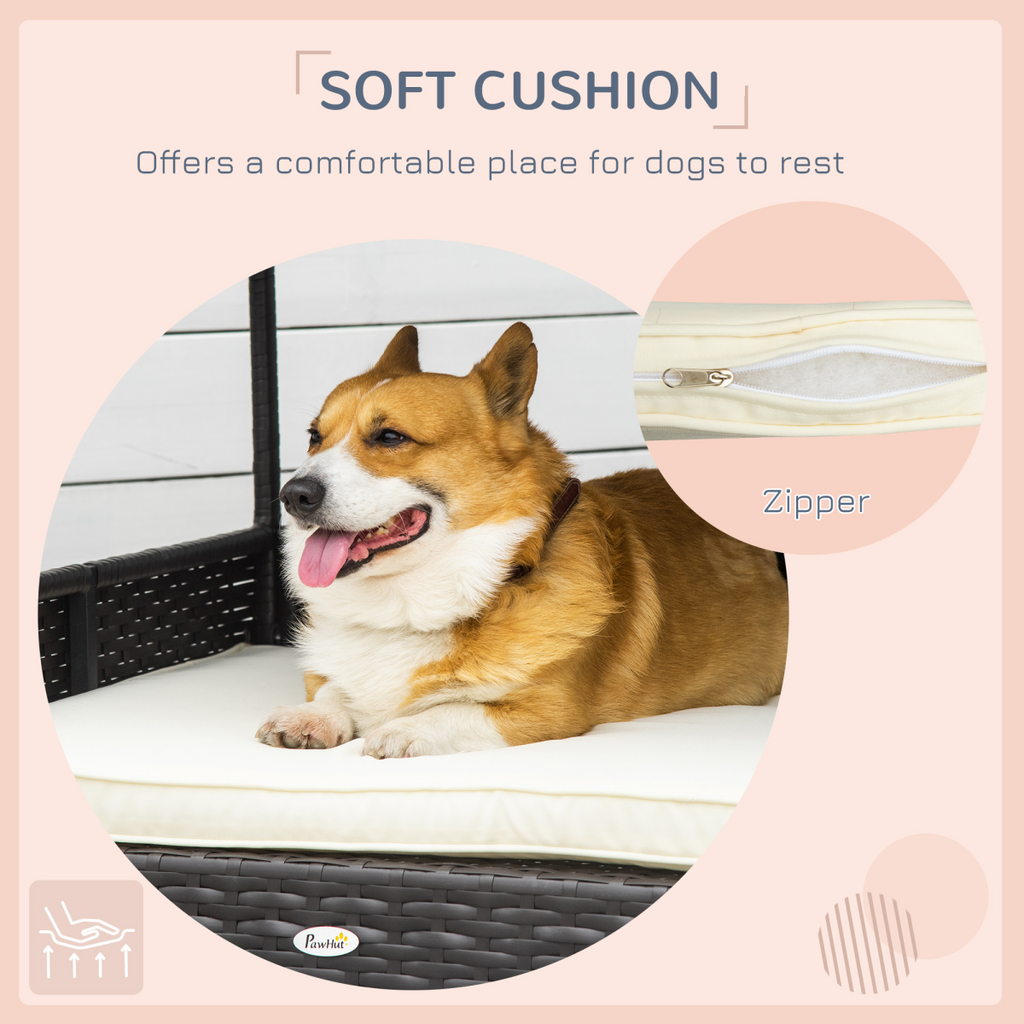 Wicker Dog & Cat House with Soft Cushion