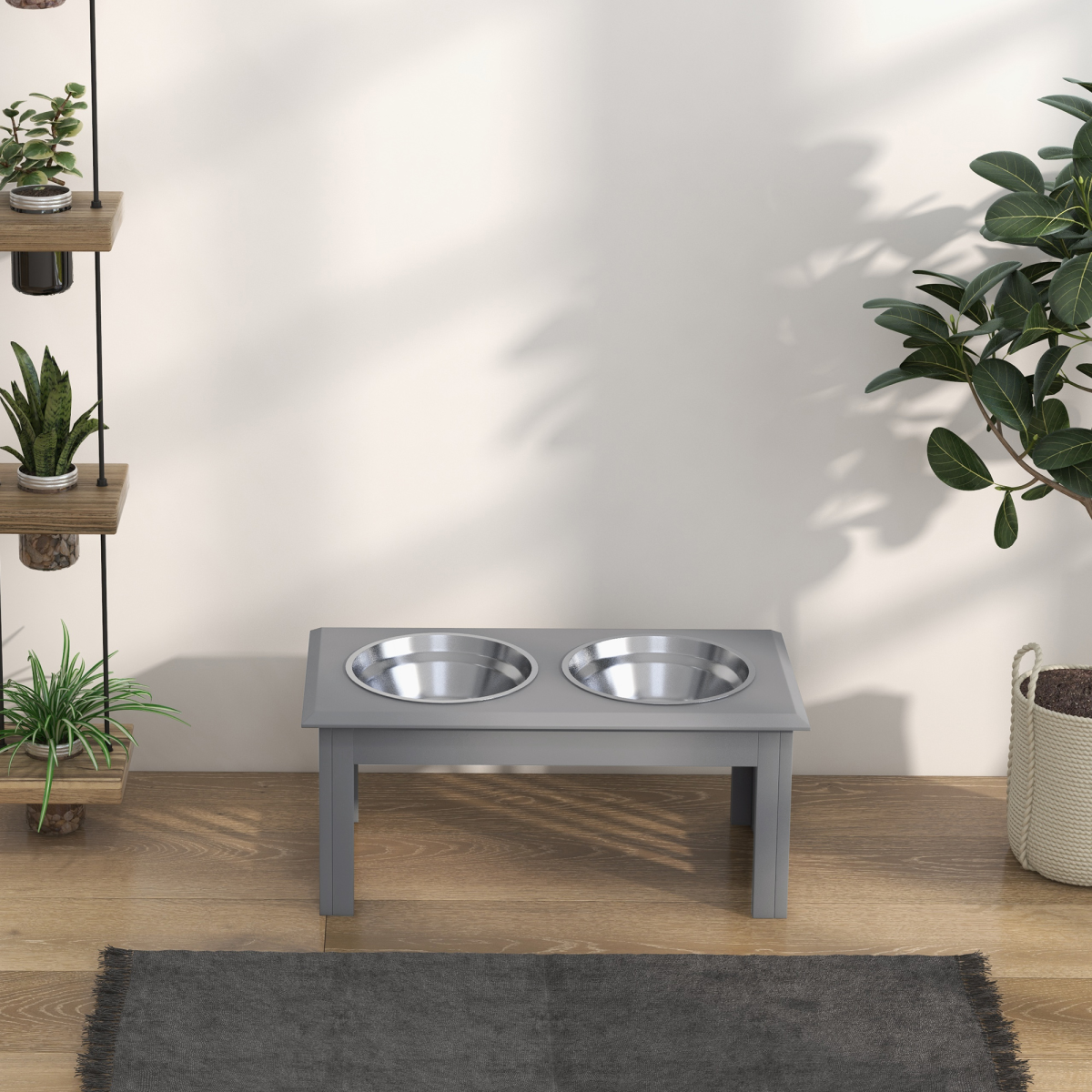 Raised Stainless Steel Pet Feeder for Dogs & Cats