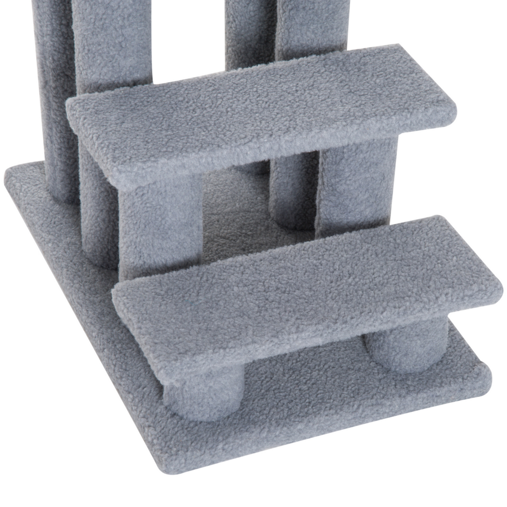 4-Step Grey Pet Ramp & Stairs for Dogs and Cats