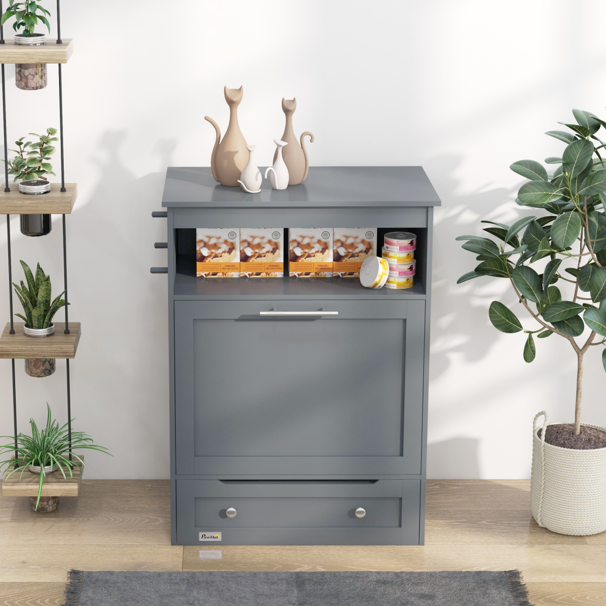 Dog & Cat Feeding Station with Food Storage Cabinet | Petmelle