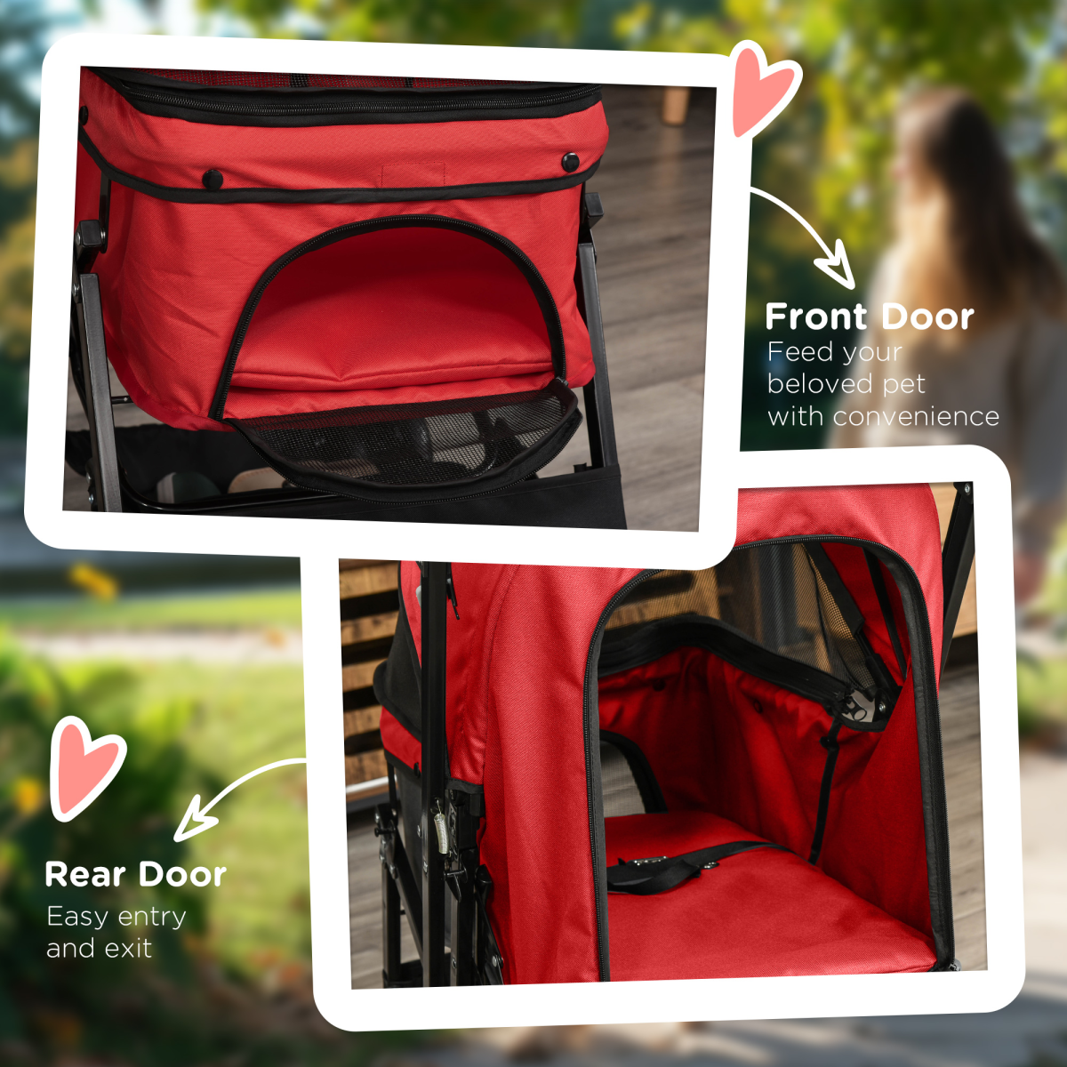 Foldable Dog & Cat Stroller with Reversible Handle | Petmelle