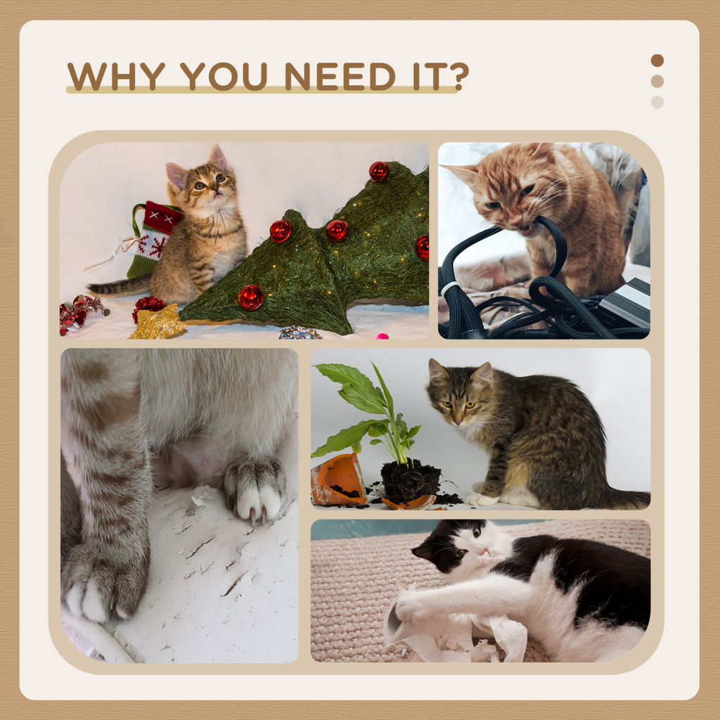 Compact Cat Tree with Bed, Scratching Posts & Self-Groomer