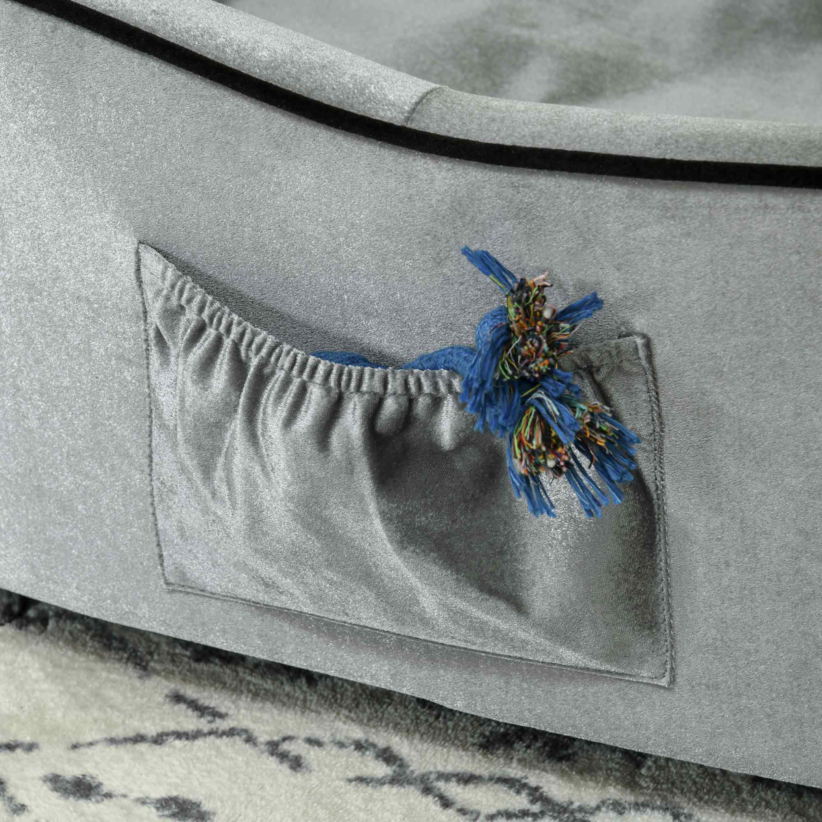 Modern Dog Sofa Bed with Removable Cushion & Storage Pocket