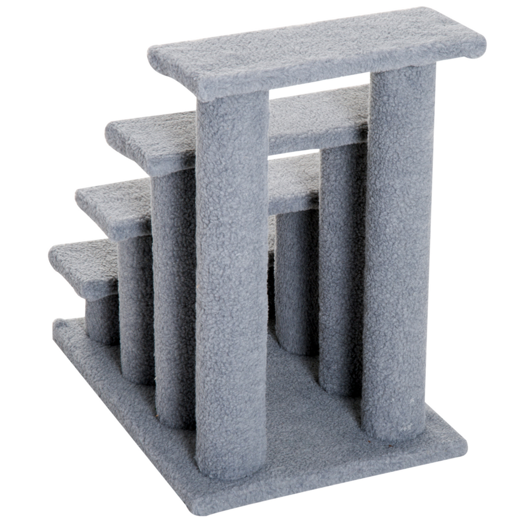 4-Step Grey Pet Ramp & Stairs for Dogs and Cats