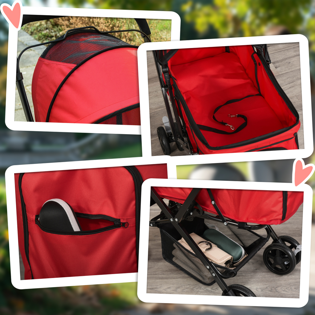 Foldable Dog & Cat Stroller with Reversible Handle | Petmelle