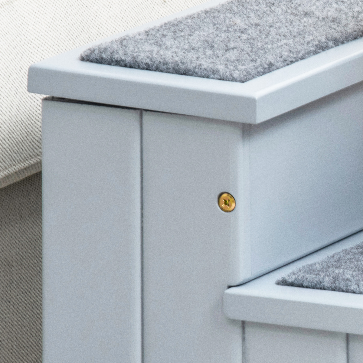 3-Step Wooden Pet Stairs with Storage for Dogs & Cats | Petmelle