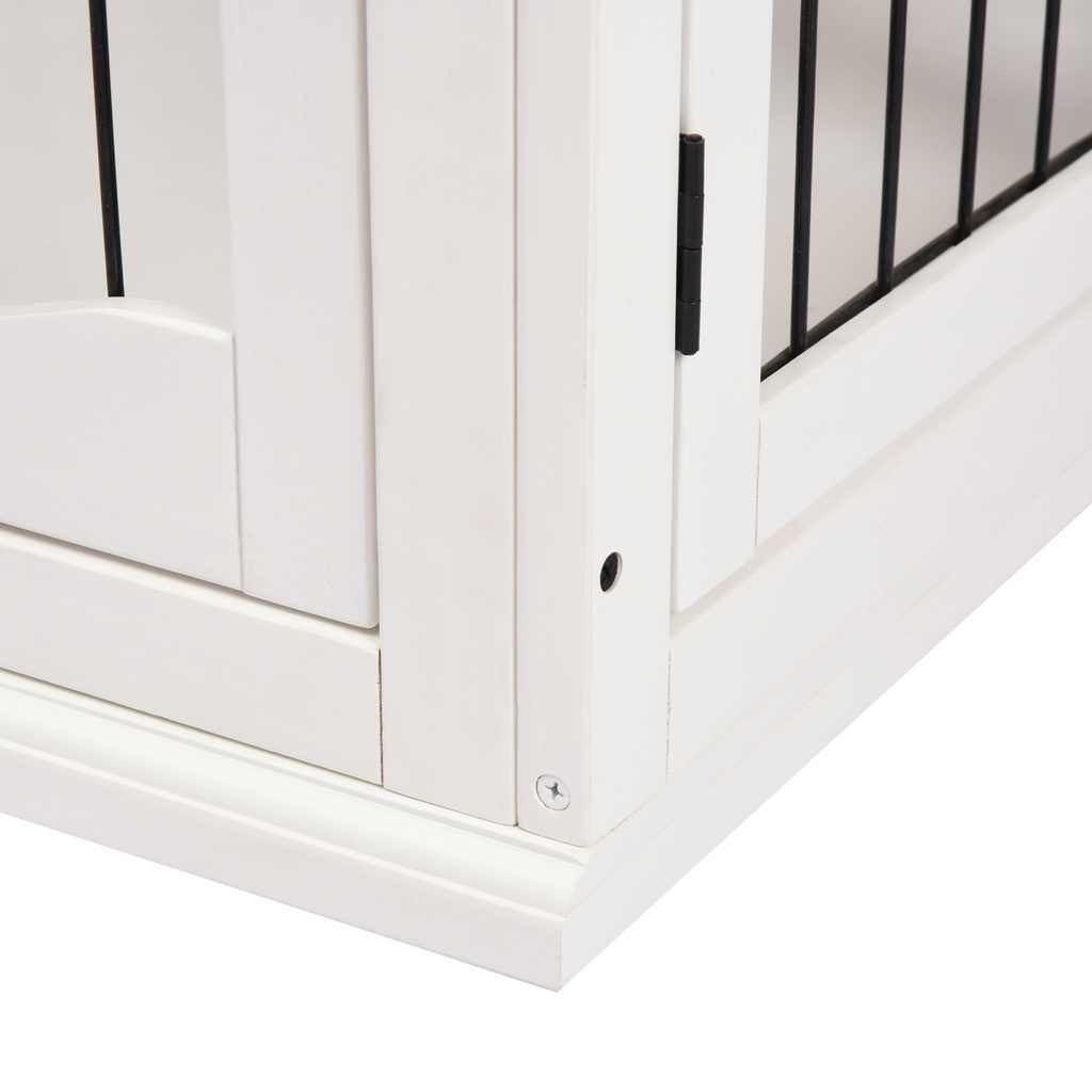 White Wooden Dog Crate End Table for Small Dogs