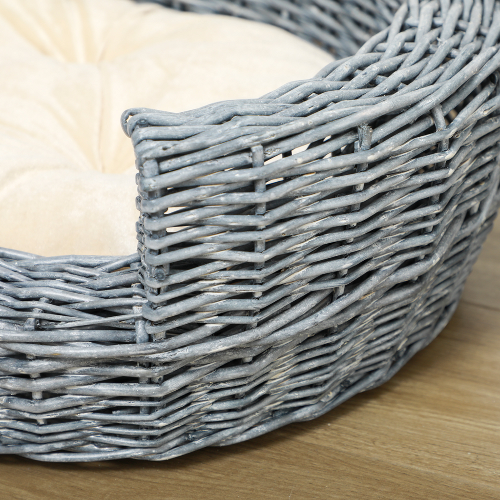 Elevated Wicker Pet Sofa Bed for Dogs & Cats