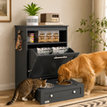 Dog & Cat Feeding Station with Food Storage Cabinet | Petmelle