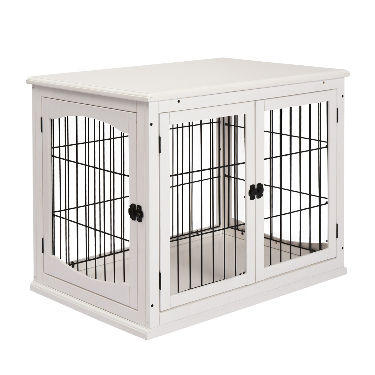 White Wooden Dog Crate End Table for Small Dogs