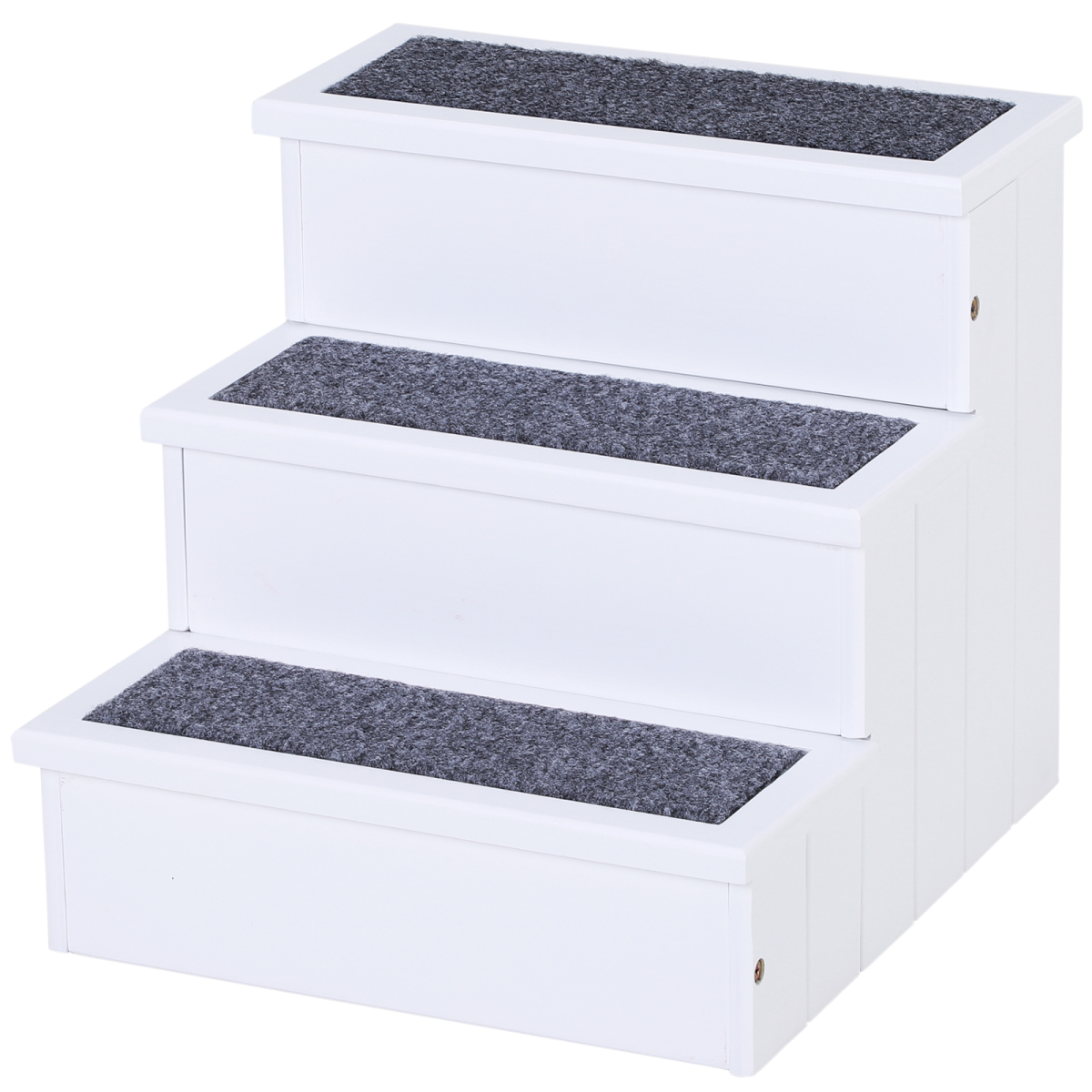 3-Step Wooden Pet Stairs with Storage for Dogs & Cats