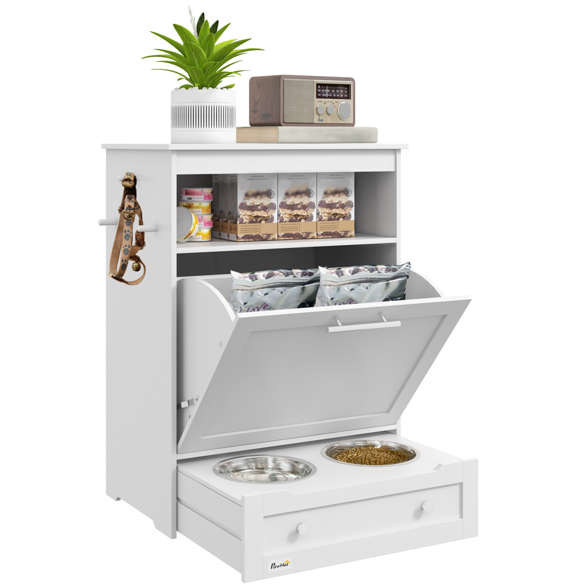 Pet Feeding Station & Food Storage Cabinet