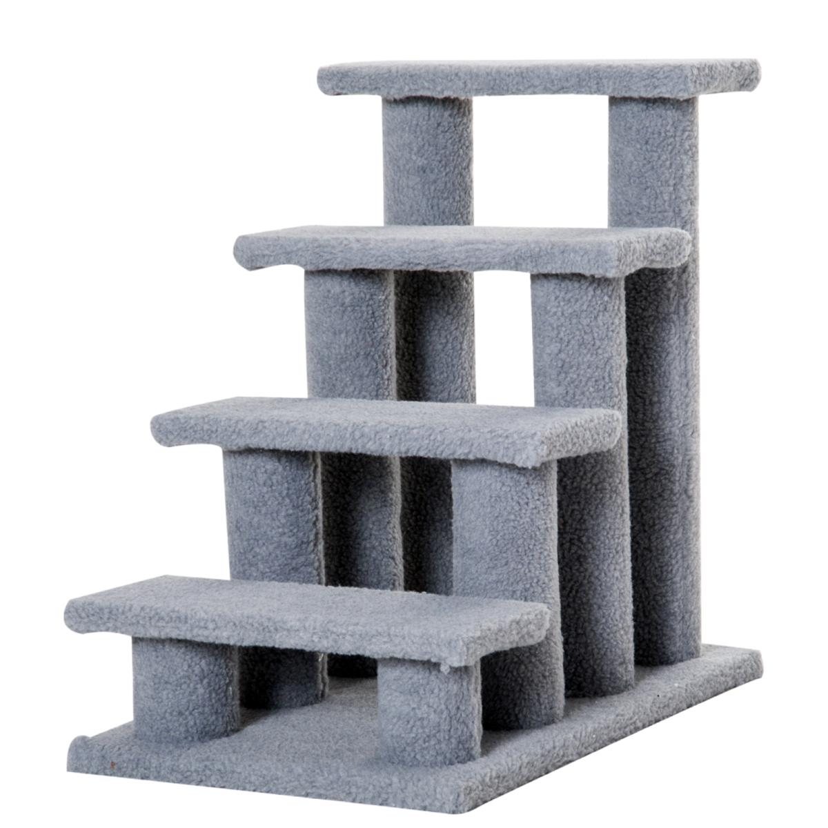 4-Step Grey Pet Ramp & Stairs for Dogs and Cats